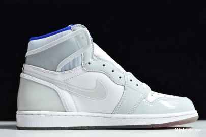 RACER BLUE JORDAN - 1 HIGH ZOOM WHITE RETRO 1014
